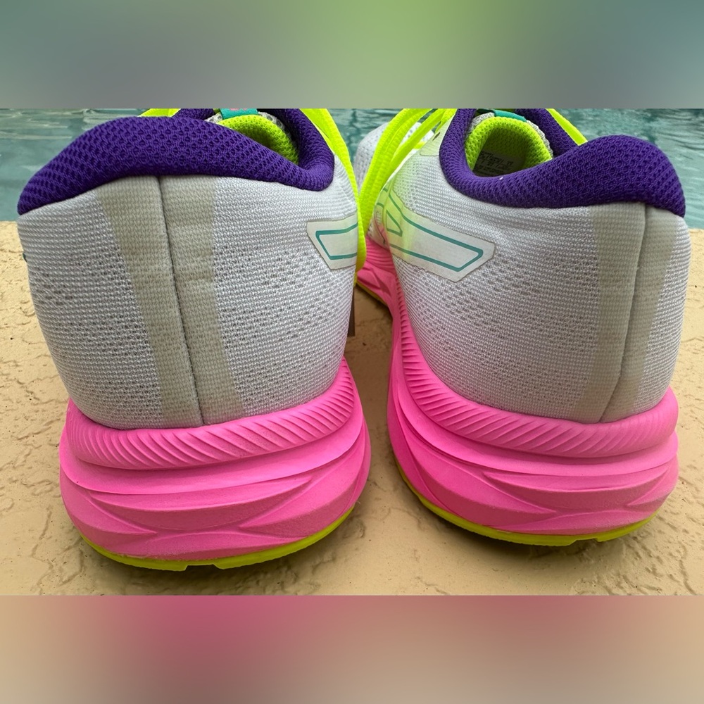 Asics Gel Excite 7 Polar Shade White Pink Neon Running Shoes Women’s Size 11 VGC - Picture 10 of 16
